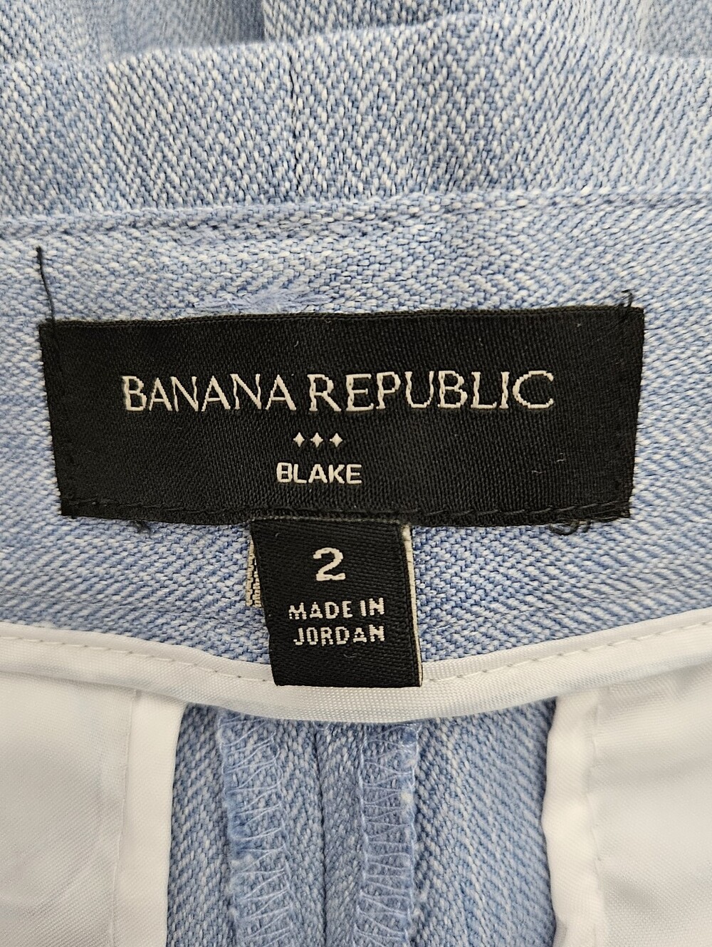Banana Republic Blake Wide Leg Cropped Dress Pants Blue High Rise Tie Belt 2 - Picture 3 of 5